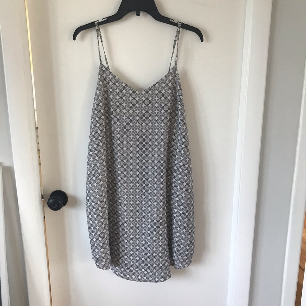 J.O.A. NWT Grey white spaghetti strap mini dress